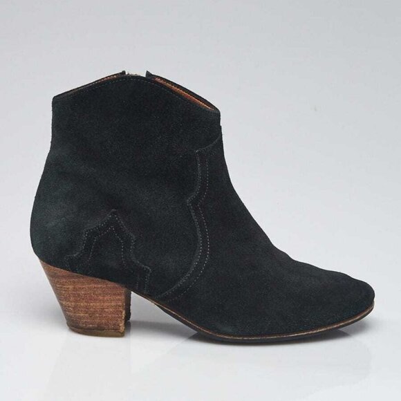 Isabel Marant Black Suede Dicker Ankle Boots Size 5.5/36 - Picture 4 of 5